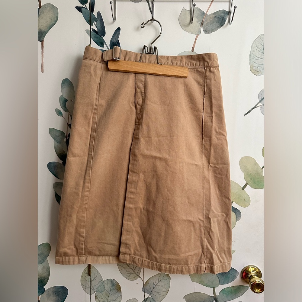United Colors of Benetton A line khaki small skirt 100% cotton, Made in Italy